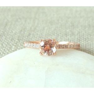 nwt rose gold Morganite engagement/promise ring
